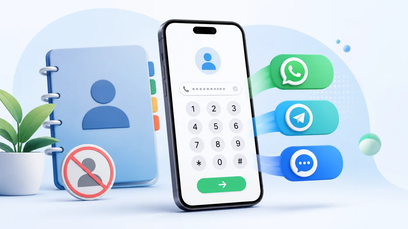How to message someone without adding them to contacts